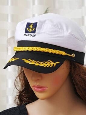 Captain’s White Yacht Hat For Women Or Men Cap